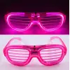 Pembe Led Işıklı Parti Gözlüğü - Neon Glow Şerit Gözlük 3 Modlu
