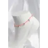 Pembe Renk Boncuklu Papatya Motifli Halhal