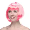 Pembe Renk Peruk Küt Saç