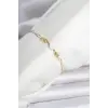 Pirinç Gold Renk Çiçek Model Su Yolu Kadın Bileklik