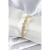 Pirinç Gold Renk Kalp Model Kadın Bileklik