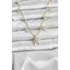 Pirinç Gold Renk Zirkon Taşlı Deniz Yıldızı Model Kadın Kolye