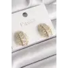 Pirinç Gold Renk Zirkon Taşlı Kaplumbağa Kabuğu Model Kadın Küpe