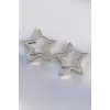 Pirinç Gümüş Renk Yıldız Küpe