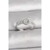 Pirinç Gümüş Renk Zirkon Taşlı Ayarlanabilir Kadın Yüzük