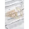 Pirinç Halka Model Gold Renk Kadın Set Küpe