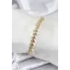 Pirinç VIP Seri Gold Zirkon Taşlı Balık Sırtı Model Kadın Bileklik