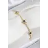 Pirinç Zirkon Taşlı Yıldız Model Gold Renk Kadın Bileklik