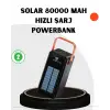 Powerbank Hızlı Şarj Solar Güneş Enerjili Çok Girişli