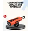 Powerbank Özellikli Bisiklet Işığı Dijital Göstergeli Led