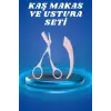 Profesyonel Taraklı Kaş Usturası ve Kaş Makası Bıyık Alma Kaş Usturası
