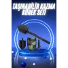 Pusulalı Katlanabilir Kazma Kürek Kamp Seti Kamp Küreği Portatif Çantalı