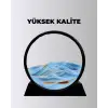Rahatlatıcı Kum Sanatı – Yuvarlak Cam Çerçeveli Hareketli Kum Resmi, Ofis Ve Ev İçin Etkileşimli Masaüstü Süs