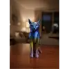 Rainbow Renkli Kedi Biblosu Dekoratif Masa ve Raf Süsü