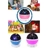 Renkli Yıldızlı Gökyüzü Projeksiyon Gece Lambası Pilli ve USB Kablolu