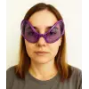 Retro Gözlük - 80 li 90 lı Yıllar Parti Gözlüğü Mor Renk 8x13 cm