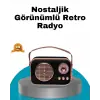 Retro Tarz Kablosuz Radyo – Bluetooth, USB ve TF Kart Girişli