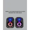 RGB Işıklı USB Hoparlör Seti 9W Çıkış Gücü Derin Bas