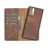 Samsung Galaxy Note 20 Uyumlu Deri Cüzdanlı Kılıf G2 Kahve