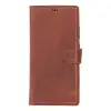 Samsung Galaxy S25 Ultra uyumlu, Hakiki Deri, El Yapımı, Cüzdanlı Kılıf, Antik Kahve