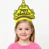 Sarı Happy Birthday Prenses Tacı – Doğum Günü Taç Aksesuarı