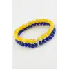 Sarı Lacivert Doğaltaş Bileklik 6 mm
