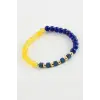 Sarı Lacivert Doğaltaş Bileklik 6 mm