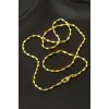 Sarı Renkli Bugulu Zincir Kolye