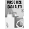 Şarj Aleti 67W Hızlı Şarj Turbo Type-C Uyumlu Şarj Adaptörü Kablosu