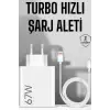 Şarj Aleti 67W Hızlı Şarj Turbo Type-C Uyumlu Şarj Adaptörü Kablosu