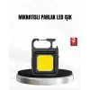 Şarjlı COB LED Anahtarlık Fener – 4 Modlu, Manyetik ve Katlanabilir Standlı