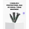 Şarjlı ve Kablosuz 3 Başlıklı Profesyonel Bakım Seti – Saç, Sakal, Burun ve Kulak Düzeltici