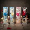 Şeffaf Kutulu Ayıcıklı Gül Buketi