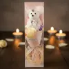 Şeffaf Kutulu Ayıcıklı Gül Buketi