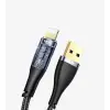 Şeffaf Uçlu İphone 45w Usb Hızlı Ve Dayanıklı Şarj Ve Data Işıklı Örgü Kablo 1 Metre