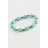 Silindir Turkuaz Doğaltaş Bileklik