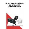 Sinema Projeksiyonu Projektörü ve Dijital Göstergeli Bluetooth Hoparlör Uzun Pil Ömrü HD Kalite