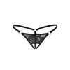 Siyah Dantelli Özel Bölgesi Açık G-String TM1167