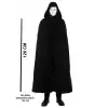 Siyah Kapüşonlu 120 cm Pelerin ve Beyaz Boyanabilir Tam Yüz Maske
