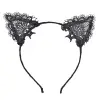 Siyah Kedi Dantel Taç + Eldiven Seti – Parti, Dans ve Kostüm Kombini