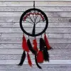 Siyah Kırmızı Hayat Ağacı Dream Catcher