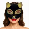 Siyah Renk Gold Simli Süet Kaplama Kedi Maskesi 18x14 cm