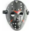 Siyah Renk Kırmızı Çizgili Tam Yüz Hokey Jason Maskesi Hannibal Maskesi