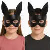 Siyah Renk Kumaş Malzemeden İmal Eva Tavşan Maskesi 19x15 cm