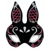 Siyah Süet Tavşan Maskesi Simli