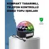 Taşınabilir RGB Disko Topu Bluetooth ve Uzaktan Kumanda Özellikli