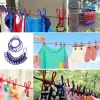 Taşınabilir Seyahat Çamaşır İpi 12 Mandallı Klipsli Lastikli Çamaşır Mandalları