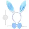 Tavşan Kostüm Seti Mavi Renk - Taç, Papyon, Ponpon, Kuyruk