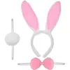 Tavşan Kostüm Seti Taç Papyon Kuyruk Pembe Renk