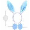 Tavşan Kostüm Seti Taç Papyon Ponpon Kuyruk Mavi